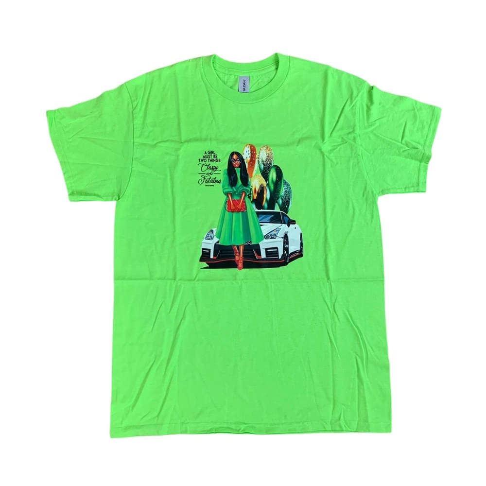 Gildan Neon Green Graphic Short Sleeve Tee NWOT